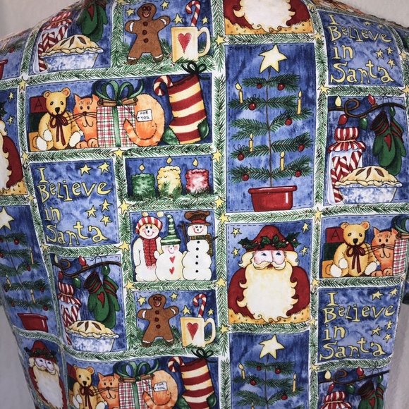 Santa I Believe Christmas Snowman Bear Gingerbread Star Scrub Peaches XS Women - Picture 11 of 11